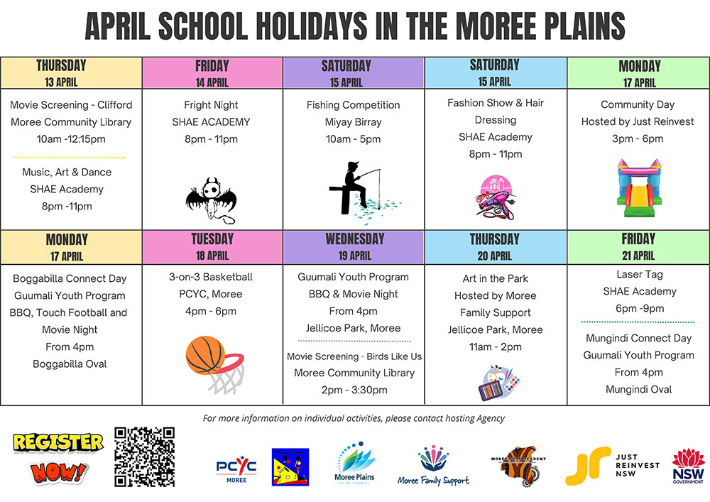 Moree Plains Shire Council April School Holiday Program