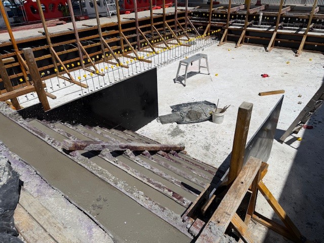 Cocreate pour on the steps of the Passive Pool