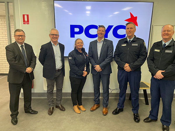 Moree Plains Shire Councils General Manager Kelvin Tytherleigh Mayor Mark Johnson Tayla Macey Moree PCYC NSW PCYC CEO Ben Hobby NSW Police Chris McKinnon and Gavin Woodjpg