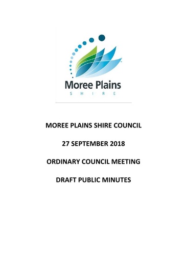 Draft Public Minutes 27 September 2018 Ordinary Council Meeting