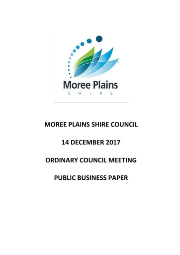 Public Business Paper Ordinary Council Meeting 14 December 2017