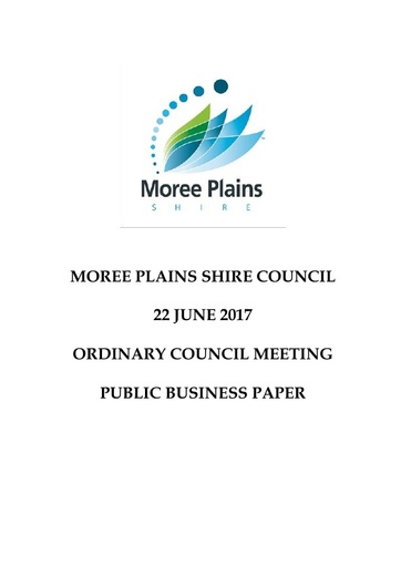 Public Business Paper 22 June 2017 Ordinary Council Meeting