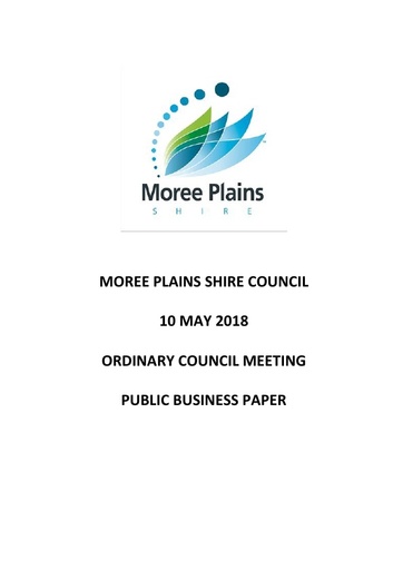 Public Business Paper 10 May 2018 Ordinary Council Meeting