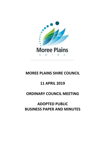 Adopted Public Business Paper & Minutes 11 April 2019 Ordinary Council Meeting