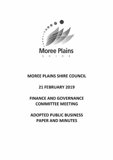 Adopted Business Paper and Minutes Finance and Governance Committee 21 February 2019