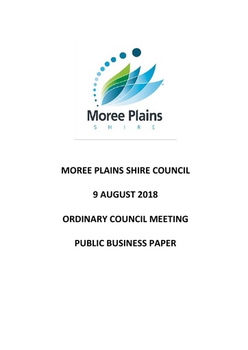 Public Business Paper 9 August 2018 Ordinary Council Meeting