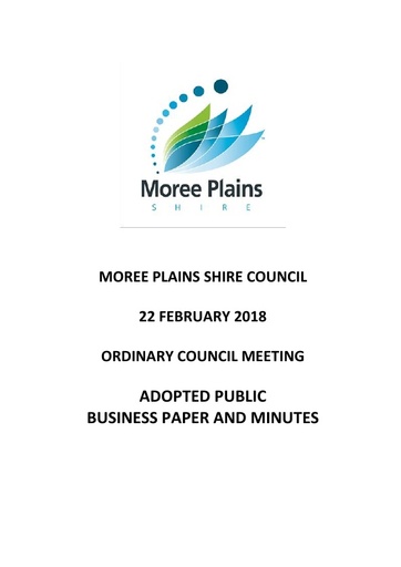 Adopted Public Business Paper and Minutes  Ordinary Council Meeting 22 February 2018