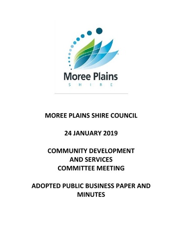 Adopted Business Paper and Minutes Community Development and Services Committee 24 January 2019