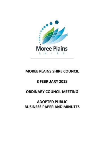 Adopted   Public Business Paper and Minutes  Ordinary Council Meeting 8 February 2018