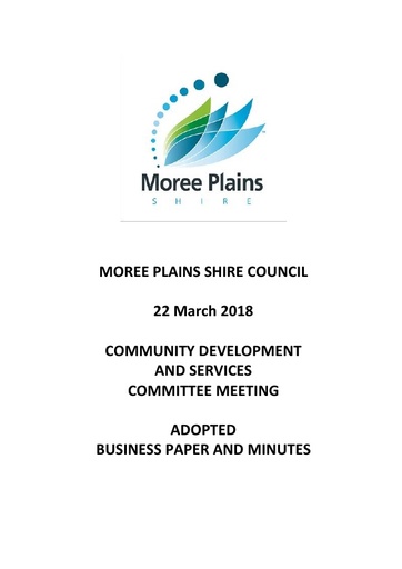 Adopted Business Paper and Minutes  Community Development and Services Committee   22 March 2018