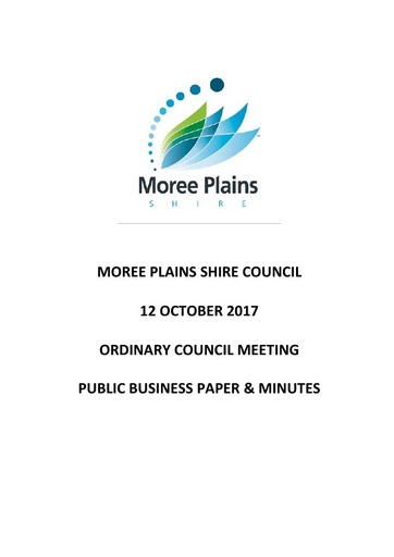 Adopted Public Business Paper & Minutes Ordinary Council Meeting 12 October 2017