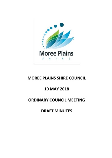 2018 05 10 DRAFT Minutes Ordinary Council Meeting