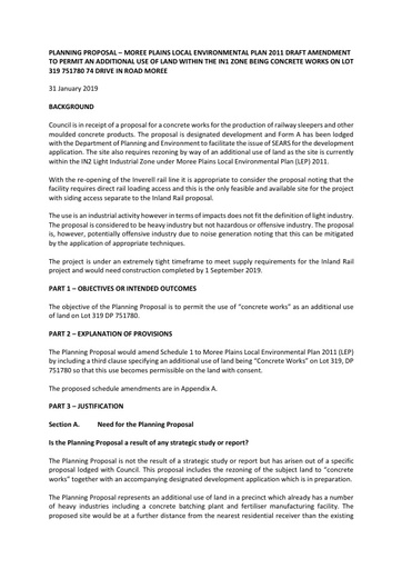 4  Attachment 5  Report 3   Planning Proposal Additional Use of Land Lot 319 Drive In Road[5283]