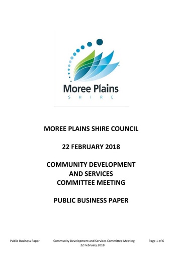 Public Business Paper  Community Development and Services Committee   22 February 2018