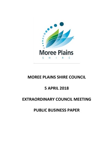 Public Business Paper Extraordinary Council Meeting 5 April 2018