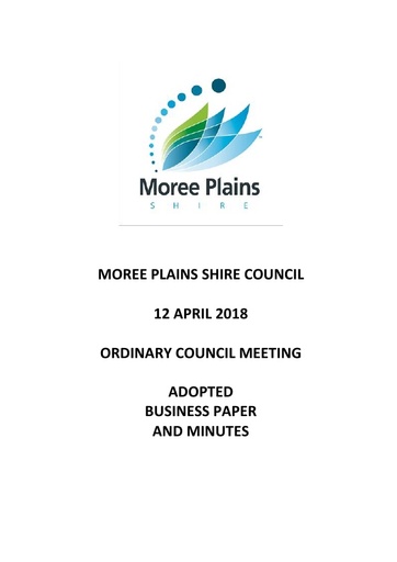 Adopted Business Paper and Minutes  Ordinary Council Meeting 12 April 2018